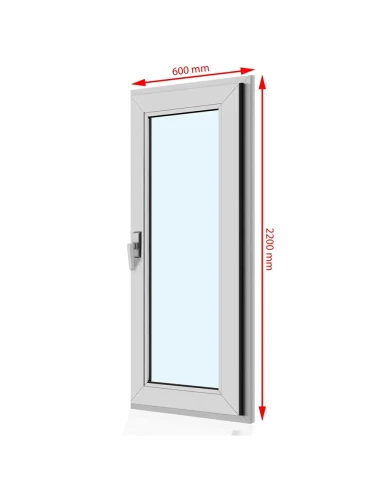 Kunststoff Balkontür PVC 60 x 220 cm DREH/KIPP Aluplast Ideal 8000