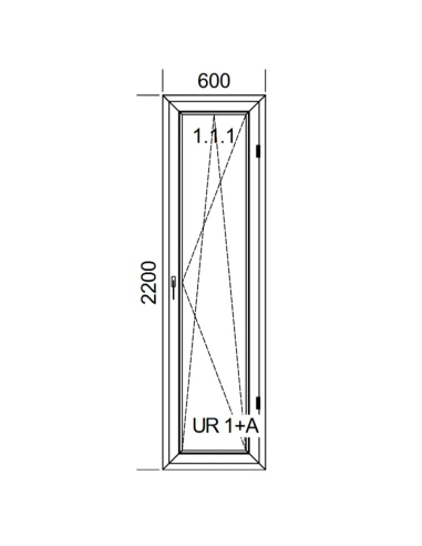 Kunststoff Balkontür PVC 60 x 220 cm DREH/KIPP Aluplast Ideal 8000