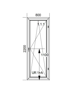 Kunststoff Balkontür PVC 80 x 220 cm DREH/KIPP Aluplast Ideal 8000 2