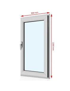 Kunststoff Balkontür PVC 90 x 220 cm DREH/KIPP Aluplast Ideal 8000