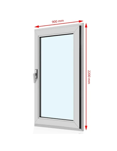 Kunststoff Balkontür PVC 90 x 220 cm DREH/KIPP Aluplast Ideal 8000