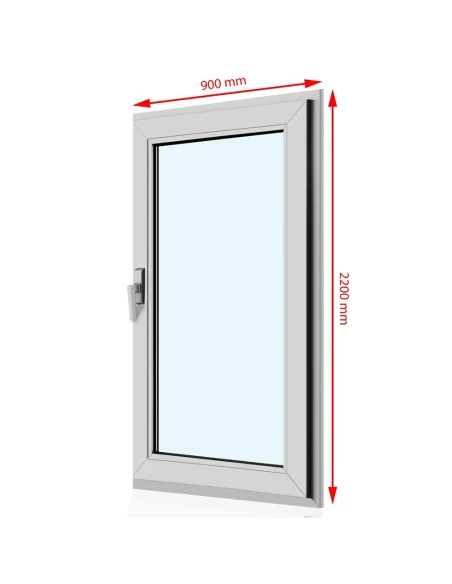 Kunststoff Balkontür PVC 90 x 220 cm DREH/KIPP Aluplast Ideal 8000