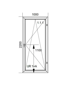 Kunststoff Balkontür PVC 100 x 220 cm DREH/KIPP Aluplast Ideal 8000 2