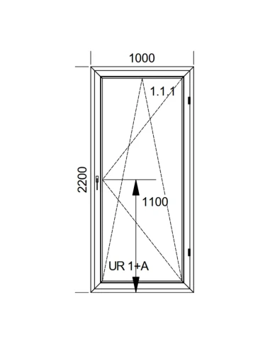 Kunststoff Balkontür PVC 100 x 220 cm DREH/KIPP Aluplast Ideal 8000