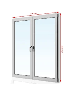 Kunststoff Balkontür PVC 150 x 220 cm DREH + DREH/KIPP Aluplast Ideal 8000