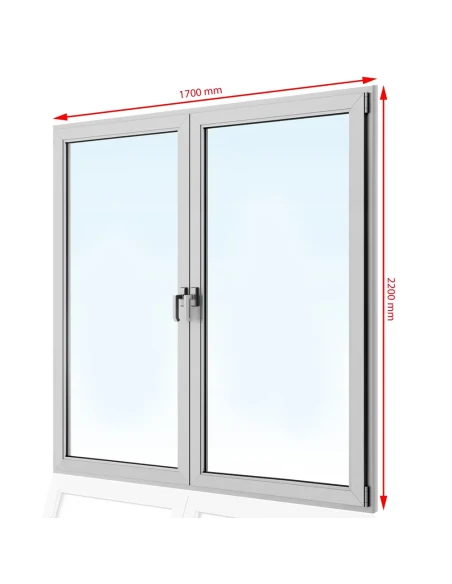 Kunststoff Balkontür PVC 170 x 220 cm DREH + DREH/KIPP Aluplast Ideal 8000