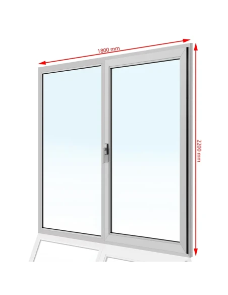 Kunststoff Balkontür PVC 180 x 220 cm FIX + DREH/KIPP Aluplast Ideal 8000