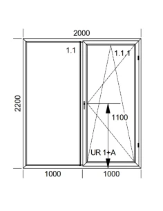 Kunststoff Balkontür PVC 200 x 220 cm FIX + DREH/KIPP Aluplast Ideal 8000 2