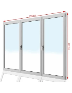 Kunststoff Balkontür PVC 270 x 220 cm DREH + DREH/KIPP + DREH Aluplast Ideal 4000