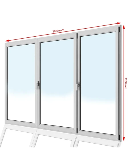 Kunststoff Balkontür PVC 300 x 220 cm DREH + DREH/KIPP + DREH Aluplast Ideal 8000