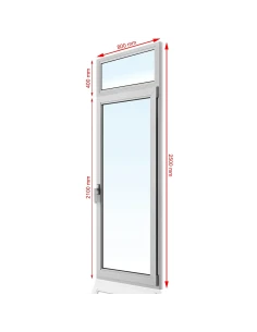 Kunststoff Balkontür PVC 80 x 250 cm FIX + DREH/KIPP Aluplast Ideal 8000