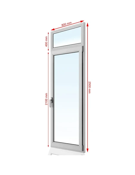 Kunststoff Balkontür PVC 80 x 250 cm FIX + DREH/KIPP Aluplast Ideal 8000