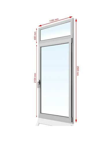Kunststoff Balkontür PVC 110 x 250 cm FIX + DREH/KIPP Aluplast Ideal 8000