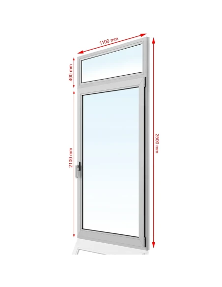 Kunststoff Balkontür PVC 110 x 250 cm FIX + DREH/KIPP Aluplast Ideal 8000