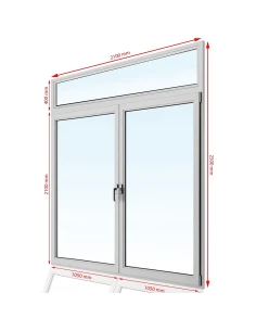 Kunststoff Balkontür PVC 210 x 250 cm FIX + DREH + DREH/KIPP Aluplast Ideal 8000