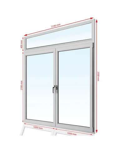 Kunststoff Balkontür PVC 210 x 250 cm FIX + DREH + DREH/KIPP Aluplast Ideal 8000