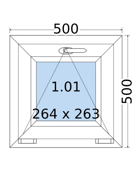 Kunststofffenster PVC Fenster 50 x 50 cm KIPP Salamander GreenEvolution 76