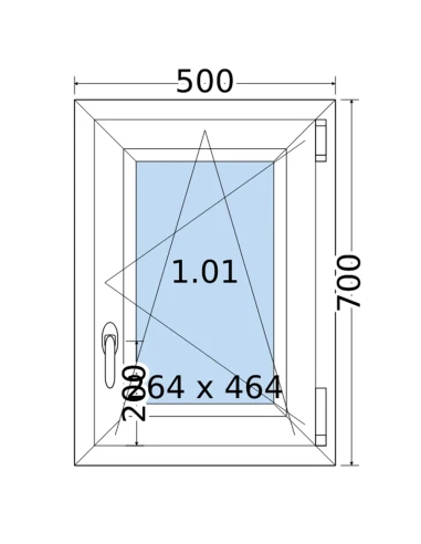 Kunststofffenster PVC Fenster 50 x 70 cm DREH/KIPP Salamander GreenEvolution 76