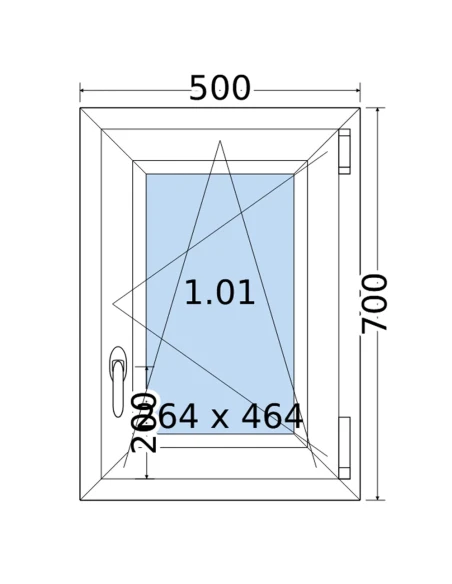 Kunststofffenster PVC Fenster 50 x 70 cm DREH/KIPP Salamander GreenEvolution 76