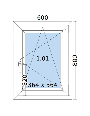 Kunststofffenster PVC Fenster 60 x 80 cm DREH/KIPP Salamander GreenEvolution 76