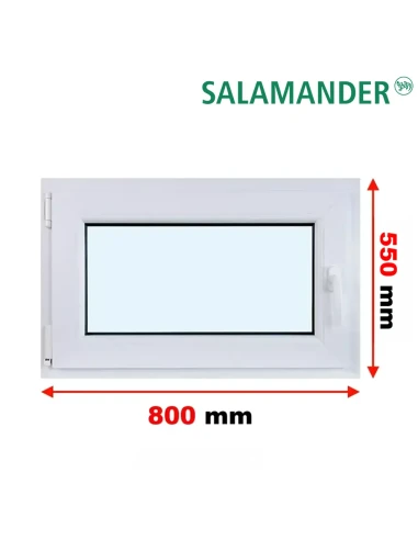 Kunststofffenster PVC Fenster 80 x 55 cm DREH/KIPP Salamander GreenEvolution 76