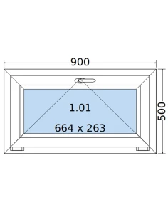 Kunststofffenster PVC Fenster 90 x 50 cm KIPP Salamander GreenEvolution 76 2