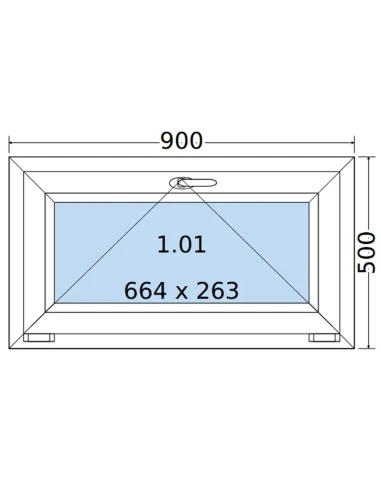 Kunststofffenster PVC Fenster 90 x 50 cm KIPP Salamander GreenEvolution 76