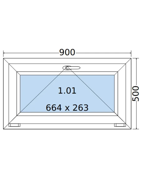 Kunststofffenster PVC Fenster 90 x 50 cm KIPP Salamander GreenEvolution 76
