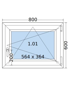 Kunststofffenster PVC Fenster 80 x 60 cm DREH/KIPP Salamander GreenEvolution 76 2