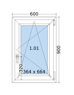 Kunststofffenster PVC Fenster 60 x 90 cm DREH/KIPP Salamander GreenEvolution 76 2