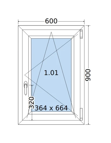 Kunststofffenster PVC Fenster 60 x 90 cm DREH/KIPP Salamander GreenEvolution 76