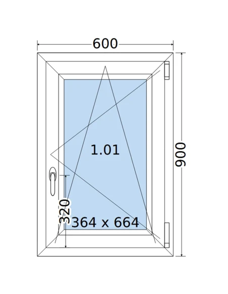 Kunststofffenster PVC Fenster 60 x 90 cm DREH/KIPP Salamander GreenEvolution 76