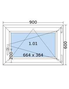 Kunststofffenster PVC Fenster 90 x 60 cm DREH/KIPP Salamander GreenEvolution 76 2