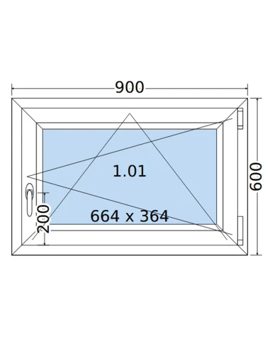 Kunststofffenster PVC Fenster 90 x 60 cm DREH/KIPP Salamander GreenEvolution 76
