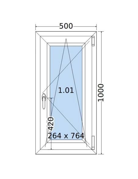Kunststofffenster PVC Fenster 50 x 100 cm DREH/KIPP Salamander GreenEvolution 76