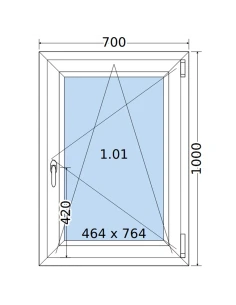 Kunststofffenster PVC Fenster 70 x 100 cm DREH/KIPP Salamander GreenEvolution 76 2