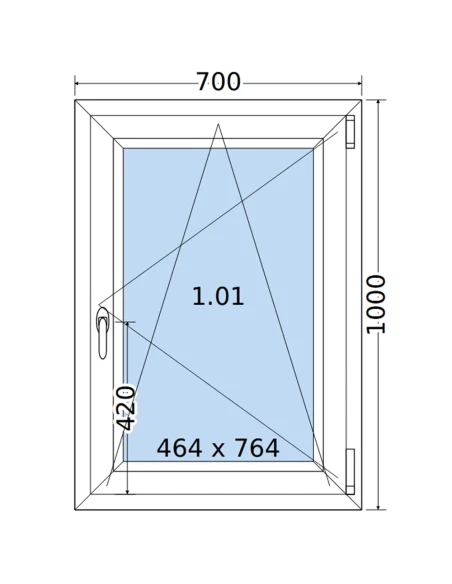 Kunststofffenster PVC Fenster 70 x 100 cm DREH/KIPP Salamander GreenEvolution 76