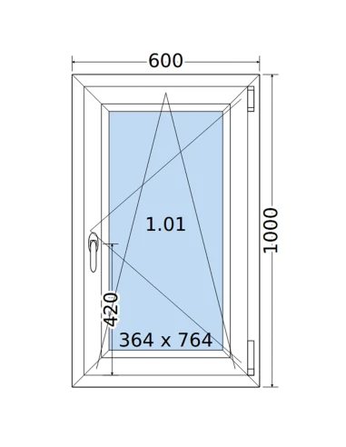 Kunststofffenster PVC Fenster 60 x 100 cm DREH/KIPP Salamander GreenEvolution 76