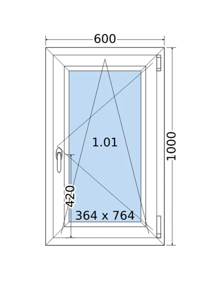 Kunststofffenster PVC Fenster 60 x 100 cm DREH/KIPP Salamander GreenEvolution 76