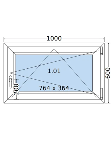 Kunststofffenster PVC Fenster 100 x 60 cm DREH/KIPP Salamander GreenEvolution 76