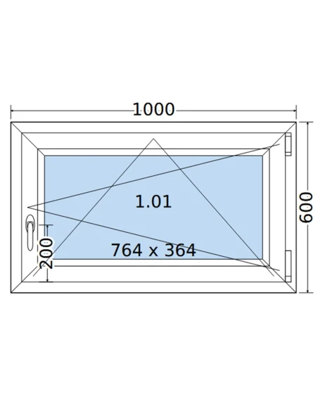 Kunststofffenster PVC Fenster 100 x 60 cm DREH/KIPP Salamander GreenEvolution 76