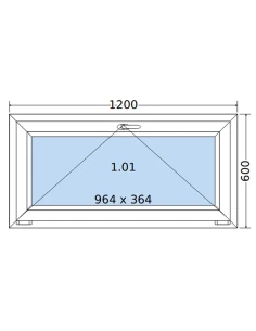Kunststofffenster PVC Fenster 120 x 60 cm KIPP Salamander GreenEvolution 76 2