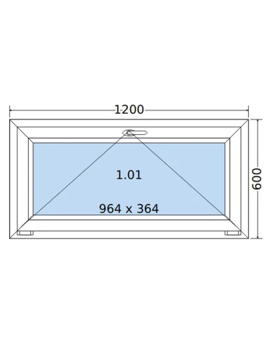 Kunststofffenster PVC Fenster 120 x 60 cm KIPP Salamander GreenEvolution 76