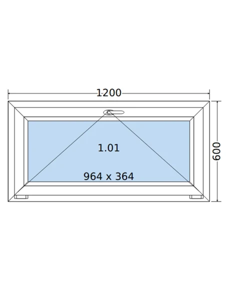 Kunststofffenster PVC Fenster 120 x 60 cm KIPP Salamander GreenEvolution 76
