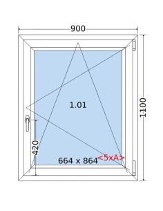 Kunststofffenster PVC Fenster 90 x 110 cm DREH/KIPP Salamander GreenEvolution 76 2