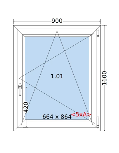 Kunststofffenster PVC Fenster 90 x 110 cm DREH/KIPP Salamander GreenEvolution 76