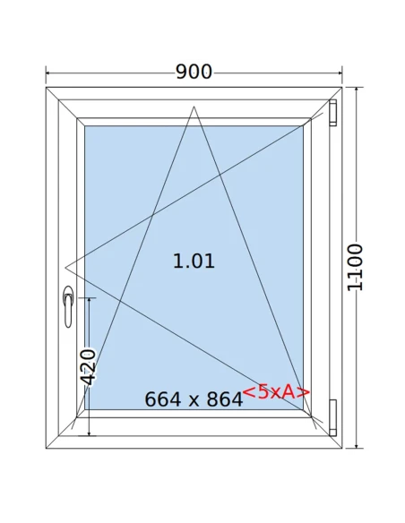 Kunststofffenster PVC Fenster 90 x 110 cm DREH/KIPP Salamander GreenEvolution 76