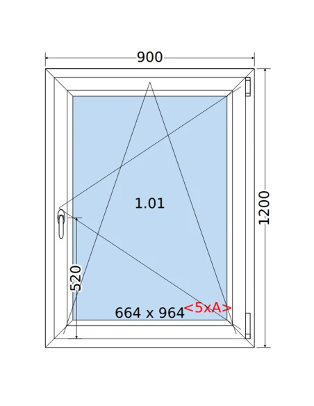 Kunststofffenster PVC Fenster 90 x 120 cm DREH/KIPP Salamander GreenEvolution 76