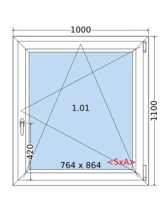 Kunststofffenster PVC Fenster 100 x 110 cm DREH/KIPP Salamander GreenEvolution 76 2