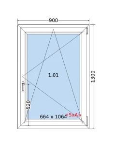 Kunststofffenster PVC Fenster 90 x 130 cm DREH/KIPP Salamander GreenEvolution 76 2